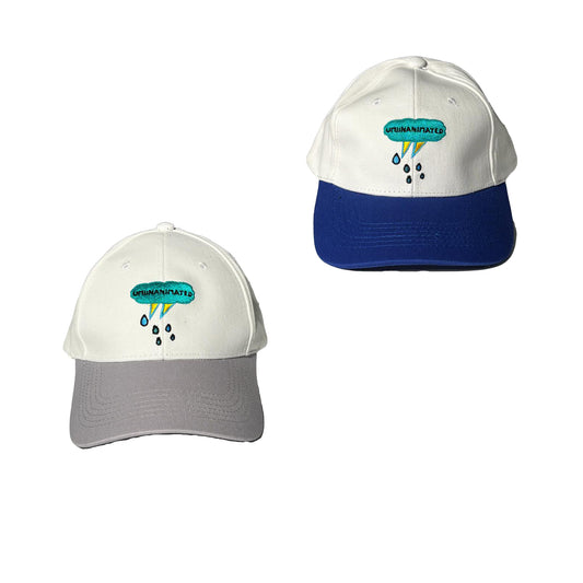 Unisex Umiinanimated Embroidered Design Caps Cloud Raindrops