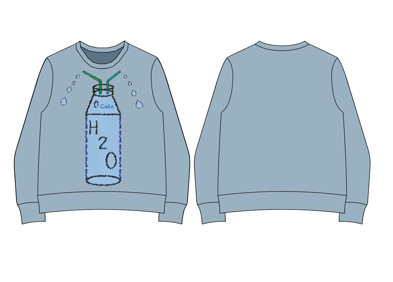 Crewneck Unisex Water Bottle Design Shirt